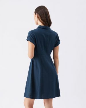 COLETTE TIE UP LINEN DRESS BIRO