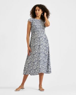EDIE NURSING DRESS WASHED INDIGO/W