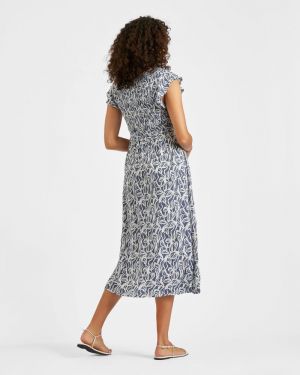 EDIE NURSING DRESS WASHED INDIGO/W