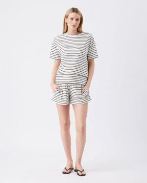 JADE STRIPE SHORT WHITE/BLACK