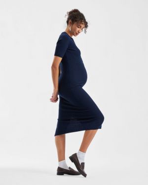 MADDY KNIT POLO DRESS NAVY