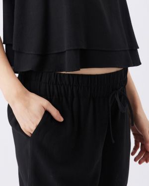 MARLOW SHIRRED PANT BLACK