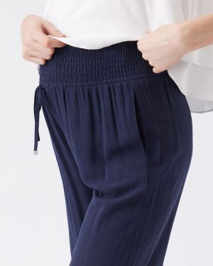 MARLOW SHIRRED PANT NAVY