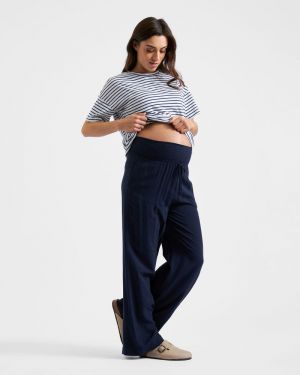 MARLOW SHIRRED PANT NAVY