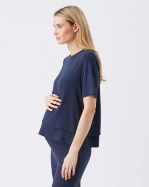 MIKE RIB NURSING TOP NAVY