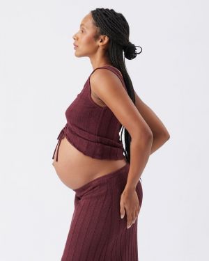 MISHA RIB KNIT TANK MAROON