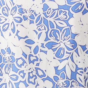 NAHLA LINEN DRESS ROYAL/WHITE