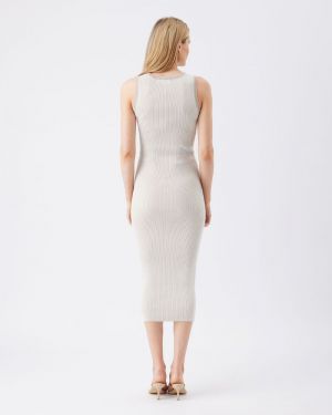 NOA RIB KNIT NURSING DRESS NATURAL/TAUPE