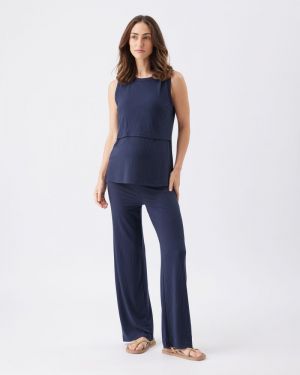 PETER RIB NURSING TANK NAVY