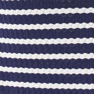 POINTELLE KNIT NURSING DRESS NAVY/WHITE