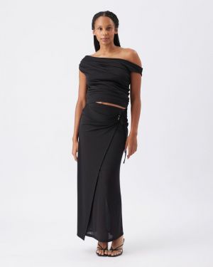 RHI OFF SHOULDER TOP BLACK