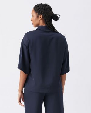 TAMARA SATIN SHIRT MIDNIGHT