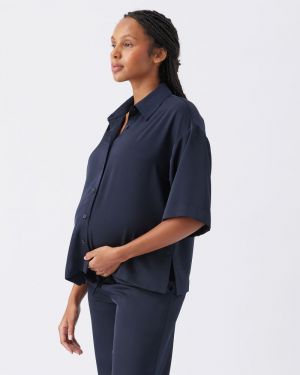 TAMARA SATIN SHIRT MIDNIGHT