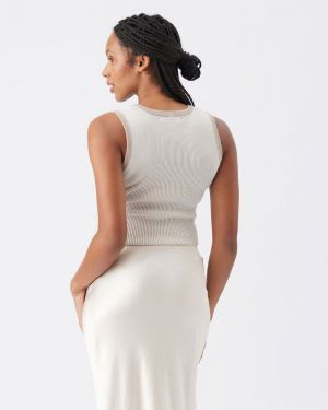 ZOE RIB KNIT NURSING TANK NATURAL/TAUPE