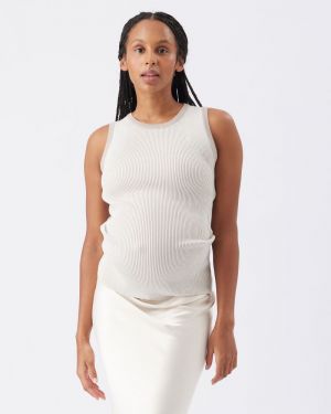 ZOE RIB KNIT NURSING TANK NATURAL/TAUPE