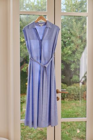 ABBY STRIPE SHIRT DRESS BLUE/WHITE