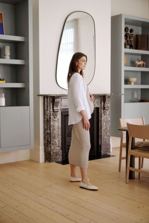 CELINE RIB KNIT DRESS STONE