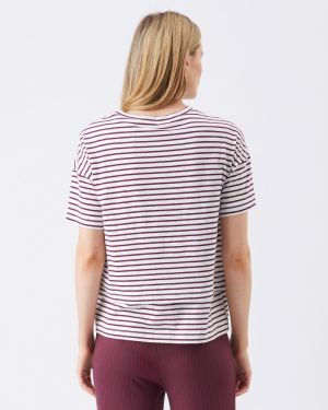 CLAUDETTE NURSING TEE WHITE/MAROON