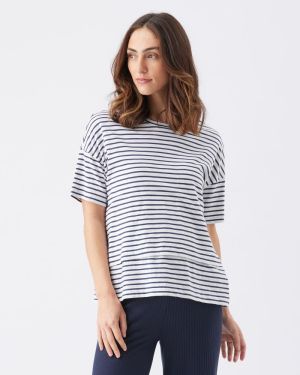 CLAUDETTE NURSING TEE WHITE/INK