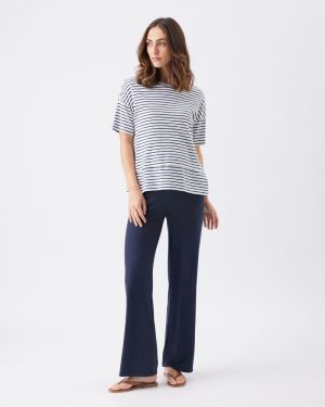 CLAUDETTE NURSING TEE WHITE/INK