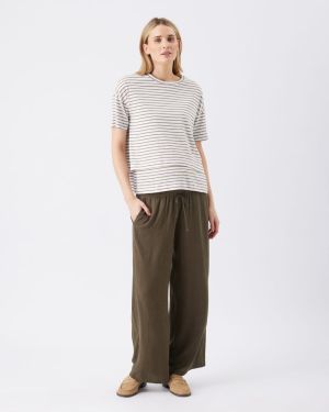 CLAUDETTE NURSING TEE WHITE/OLIVE