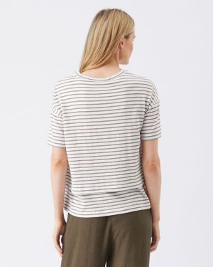CLAUDETTE NURSING TEE WHITE/OLIVE