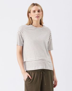 CLAUDETTE NURSING TEE WHITE/OLIVE