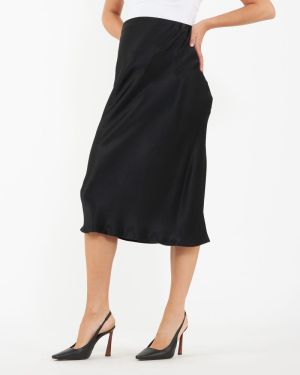 CRYSTAL SATIN SKIRT BLACK