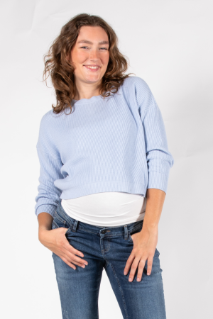 KNIT CROPPED 7008 LIGHT BLUE