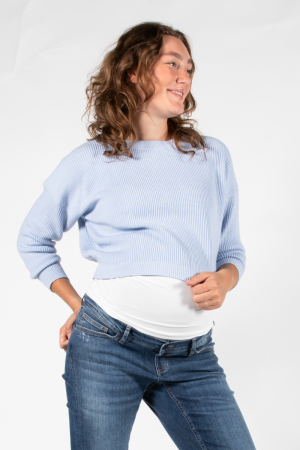 KNIT CROPPED 7008 LIGHT BLUE