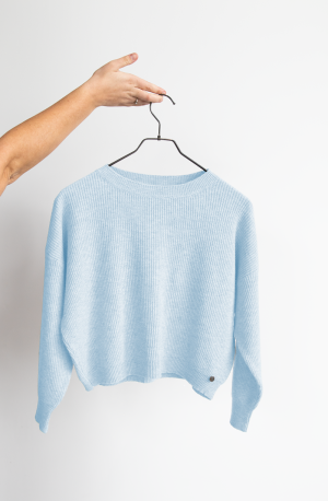 KNIT CROPPED 7008 LIGHT BLUE
