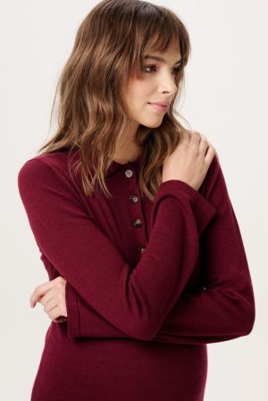 DRESS NURSING LS MIDI 4522 ZINFANDEL