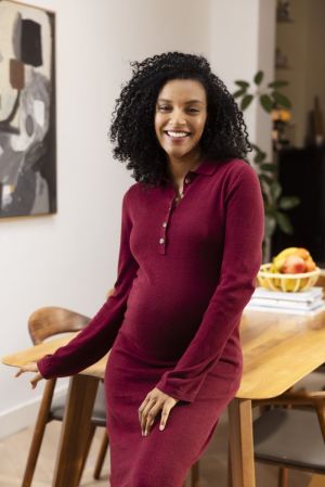 DRESS NURSING LS MIDI 4522 ZINFANDEL