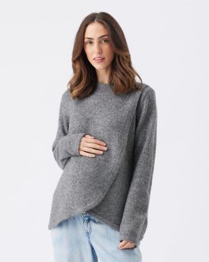 ADDISON NURSING KNIT CHAROAL