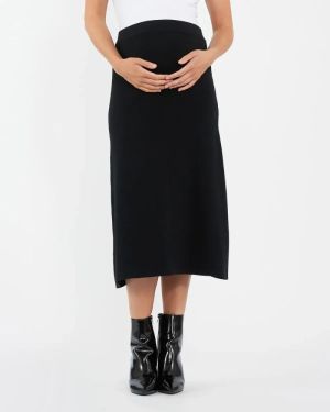 A-LINE KNIT SKIRT BLACK