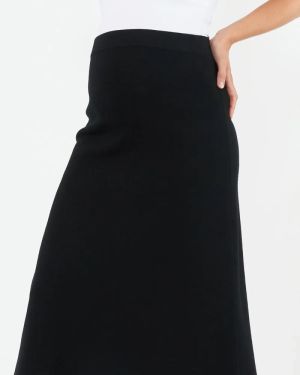 A-LINE KNIT SKIRT BLACK