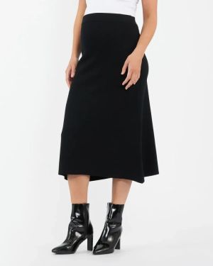 A-LINE KNIT SKIRT BLACK