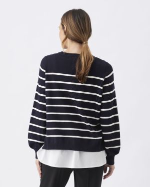 ANNA DETACHABLE NURSING KNIT MIDNIGHT/WH