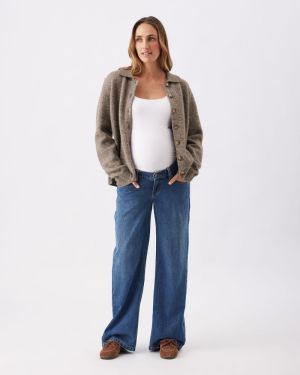 BRODIE COLLARED CARDIGAN TRUFFLE