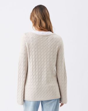 CARLA CABLE NURSING KNIT FAWN
