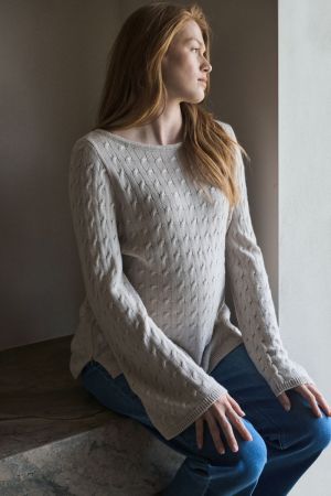 CARLA CABLE NURSING KNIT FAWN