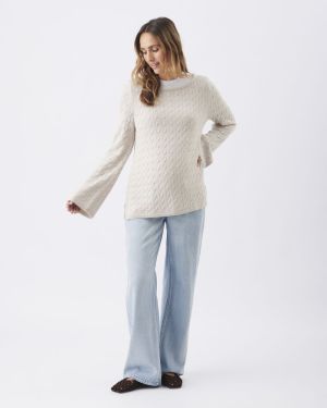 CARLA CABLE NURSING KNIT FAWN