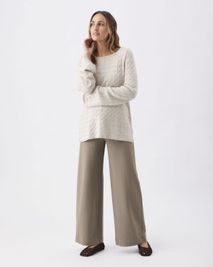 CARLA CABLE NURSING KNIT FAWN