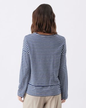 CLAUDETTE LS NURSING TOP INK/WHITE