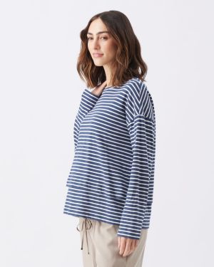 CLAUDETTE LS NURSING TOP INK/WHITE