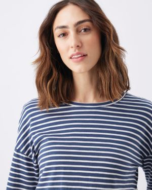 CLAUDETTE LS NURSING TOP INK/WHITE