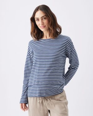 CLAUDETTE LS NURSING TOP INK/WHITE