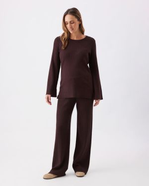 DALLAS RIB KNIT PANT COCOA
