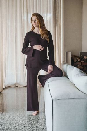 DALLAS RIB KNIT PANT COCOA