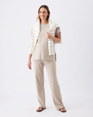 ELLIS KNIT CARDIGAN OFF WHITE/STONE
